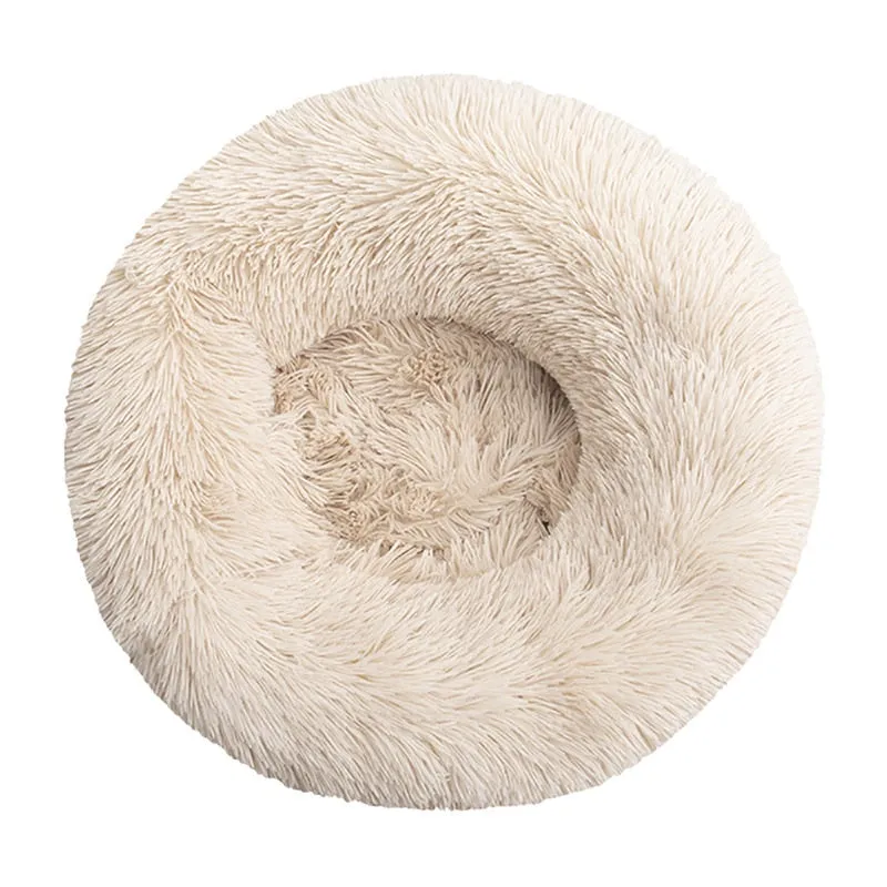Long Plush Round Pet Bed