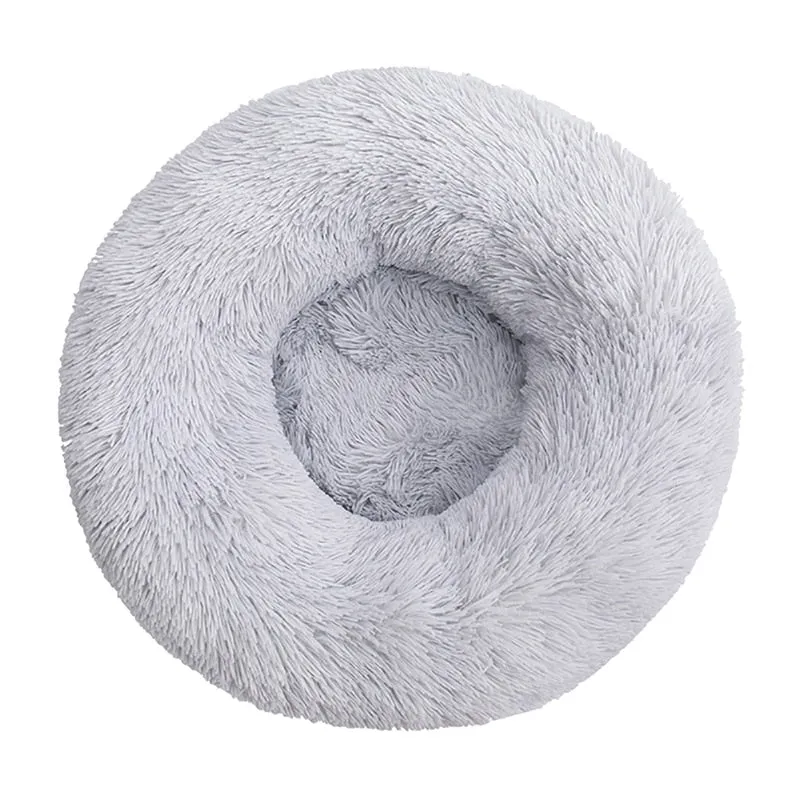 Long Plush Round Pet Bed