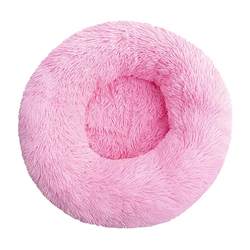Long Plush Round Pet Bed