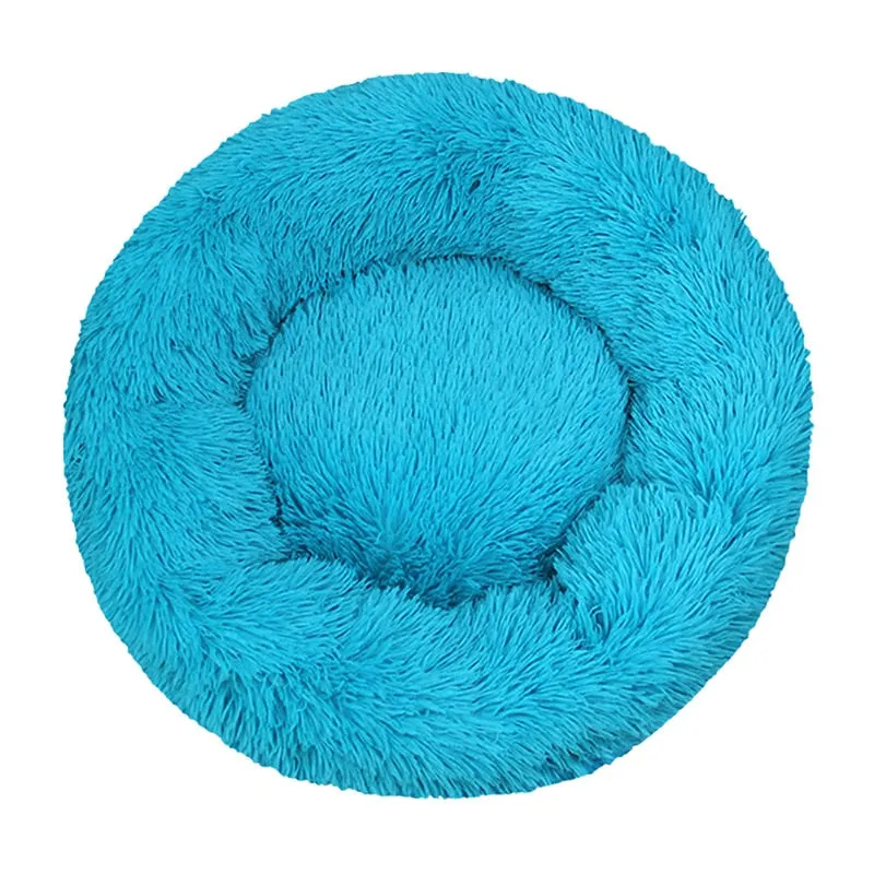 Long Plush Round Pet Bed