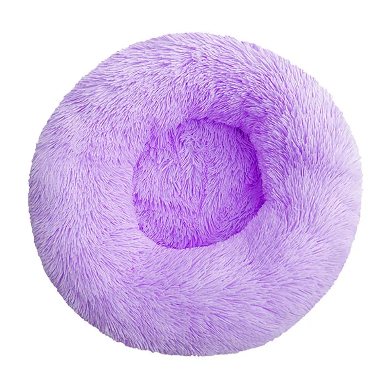 Long Plush Round Pet Bed