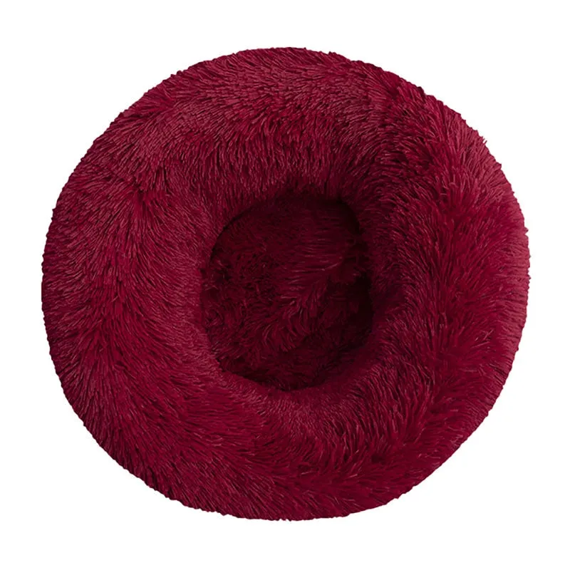 Long Plush Round Pet Bed