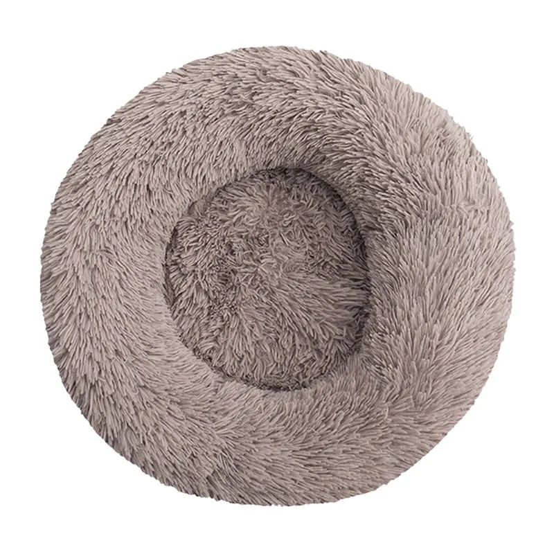 Long Plush Round Pet Bed