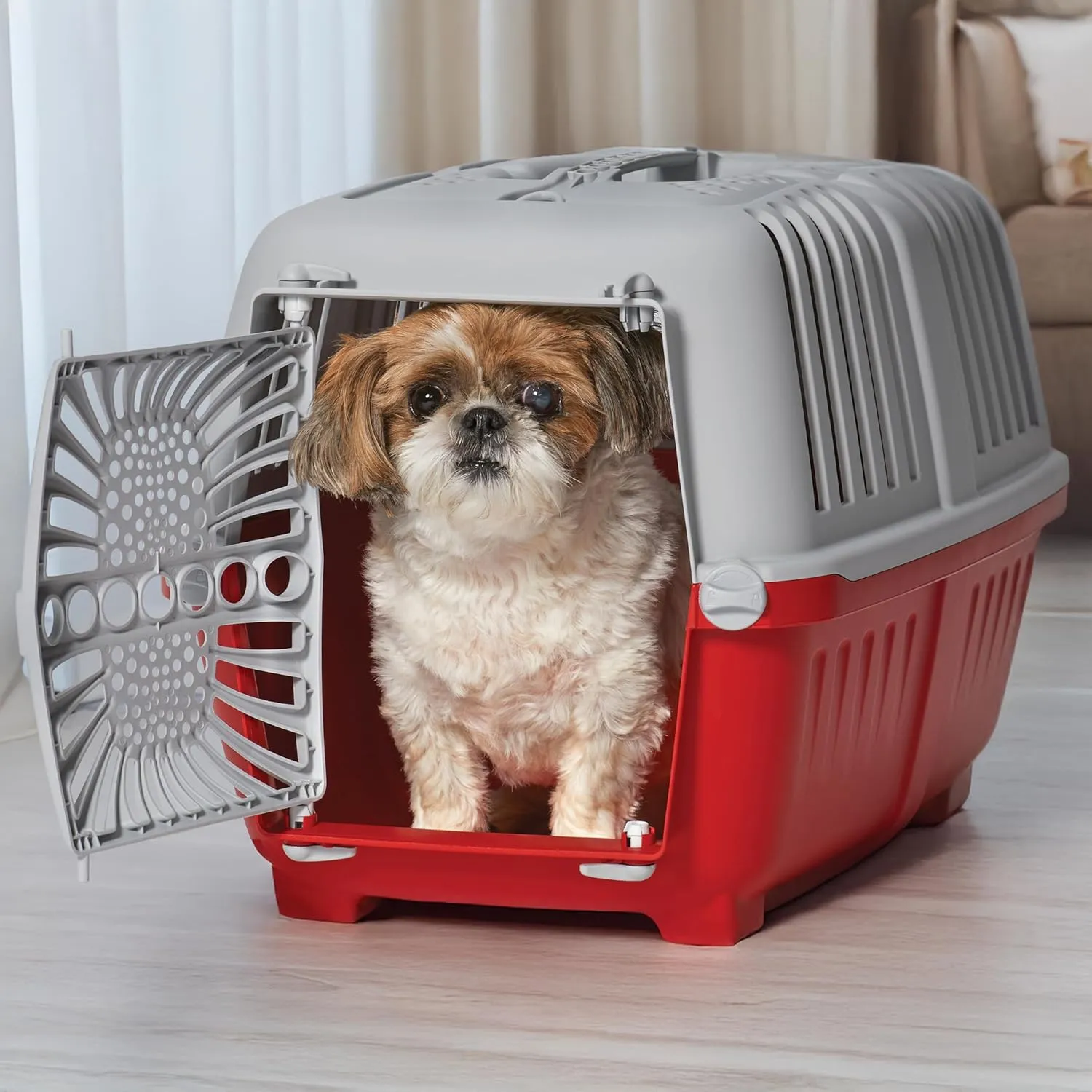 MidWest Spree Travel Pet Carrier | Hard-Sided Pet Kennel Ideal for "XS" Dog Breeds, Small Cats & Small Animals | Dog Carrier Measures 22.3L x 14.2 W x 15H - Inches| Great for Short Trips to the Vet