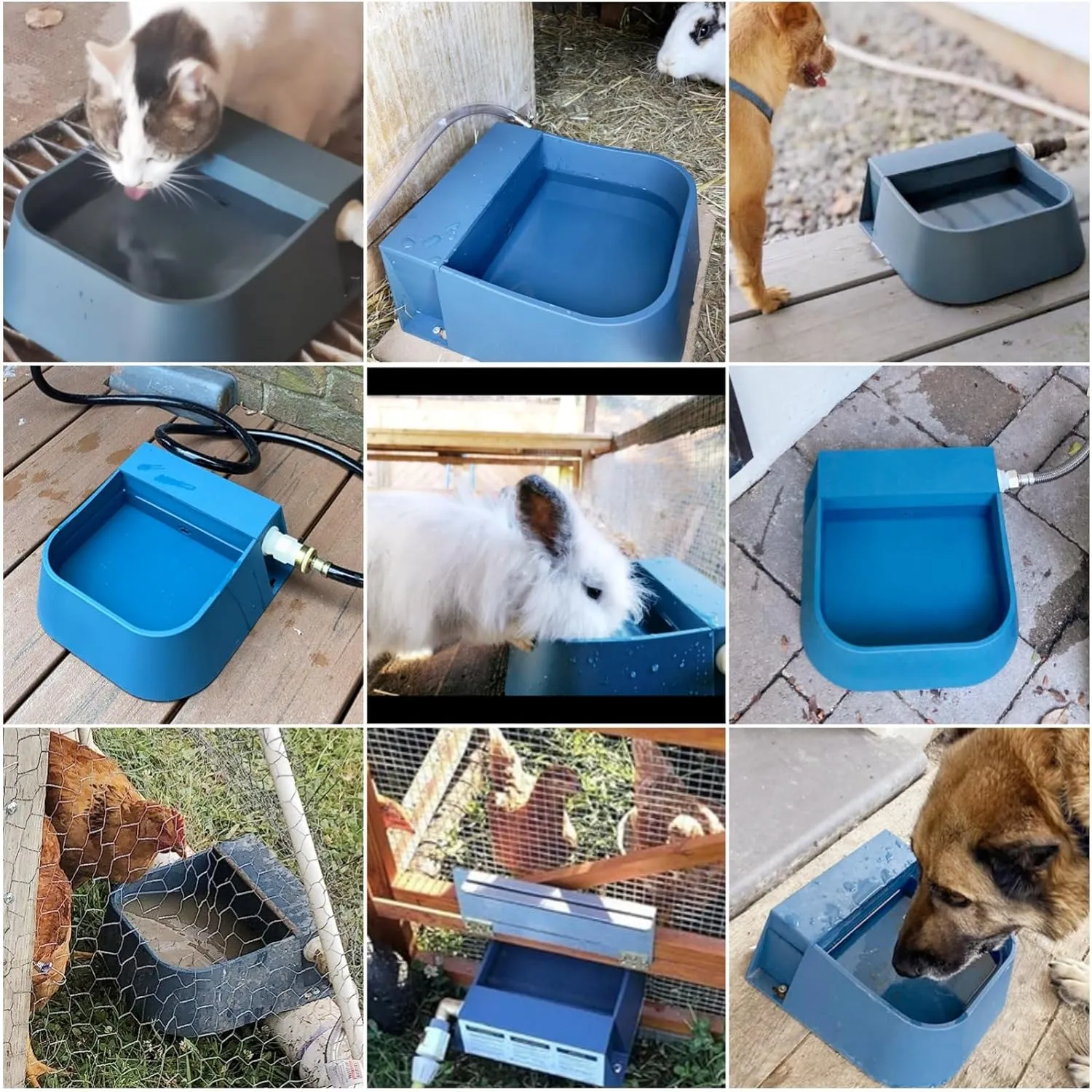 NAMSAN Automatic Dog Water Dispenser with Float Valve, 3/4'' Adapter, Outdoor Automatic Water Dispenser for Cats Chicken Animals, Goat Waterer, Livestock Water Trough