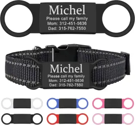 Natiform Dog Tags, 2 Pack, Personalized Stainless Steel, Slide-On Pet ID Tags, No Jingle, for Small to Medium Dogs (L, Black)