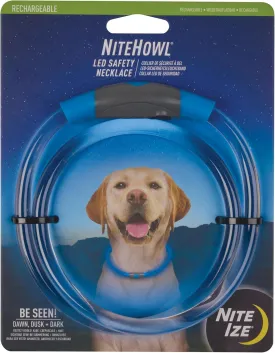Nite Ize NiteHowl Rechargeable LED Safety Necklace - Dog Light for Dog-Walking Gear - Weather-Resistant Design - 5 Hours Runtime - Cut to Fit from 12 to 27 - Blue