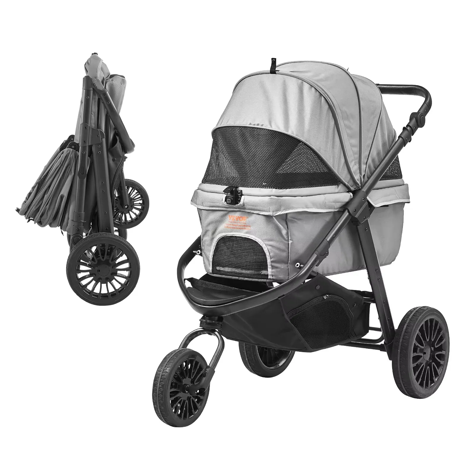 Pet Stroller Carrier Dog Cat Strollers Lightweight Travel Rotate with Brakes Pet Pad Cup Holder for Puppy Dog Accessories