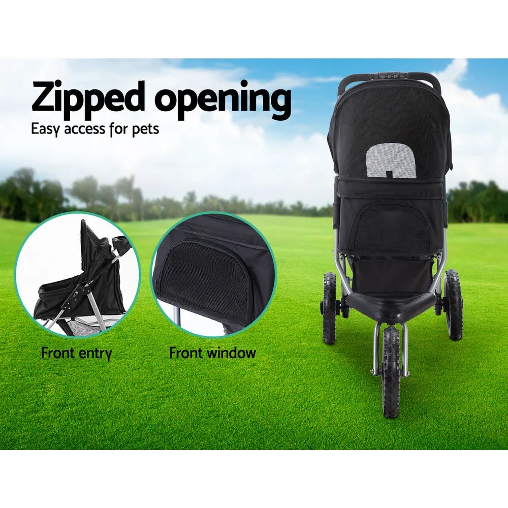 Pet Stroller Dog Carrier Foldable Pram Large Black