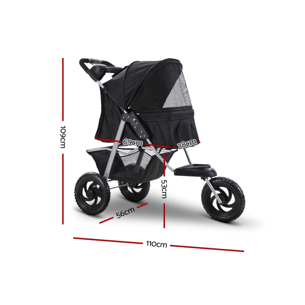 Pet Stroller Dog Carrier Foldable Pram Large Black