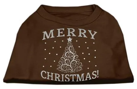 Shimmer Christmas Tree Pet Shirt Brown XL (16)