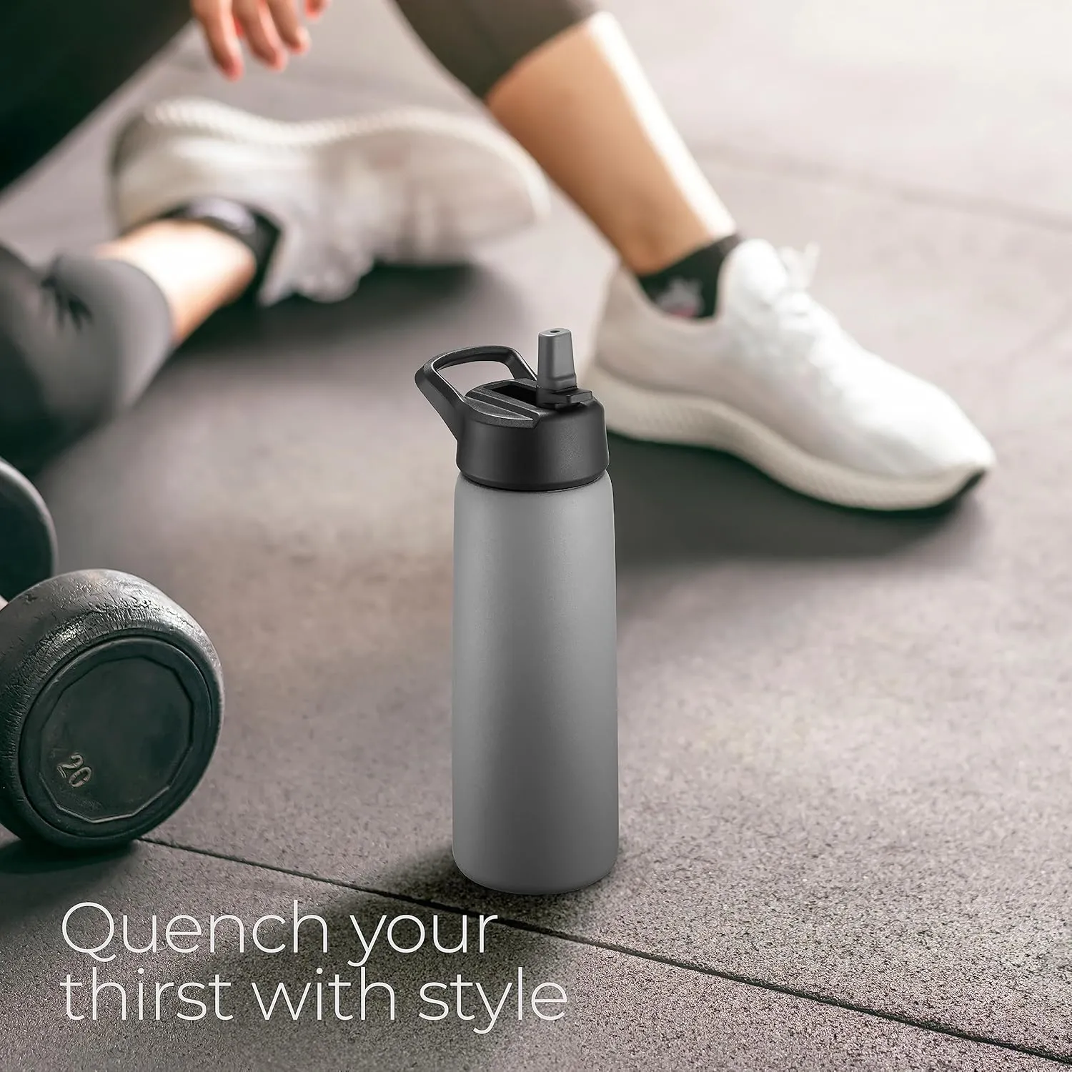SipX Triple-Insulated Stainless Steel Water Bottle 25oz. With 3 Lids, BPA-Free Reusable Insulated Water Bottle Keeps Cold 24 Hours, Metal Water Bottle Made Of Sustainable Material For Hiking & Biking