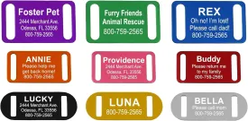 Slide-On Pet ID Tag | Collar Tag | 3 Sizes & 9 Colors to Choose from (Blue, Medium)