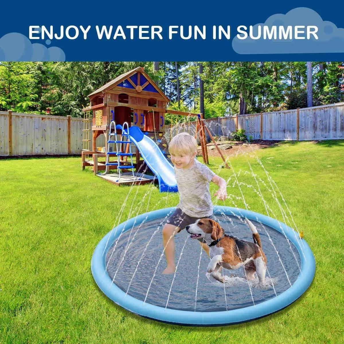 Thickened Splash Water Mat for Dogs, Summer Fun Water Toys for Dogs, 1 Pack