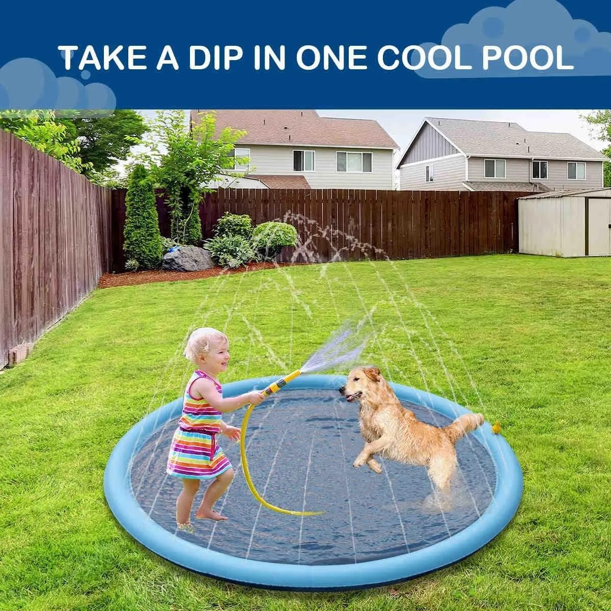 Thickened Splash Water Mat for Dogs, Summer Fun Water Toys for Dogs, 1 Pack