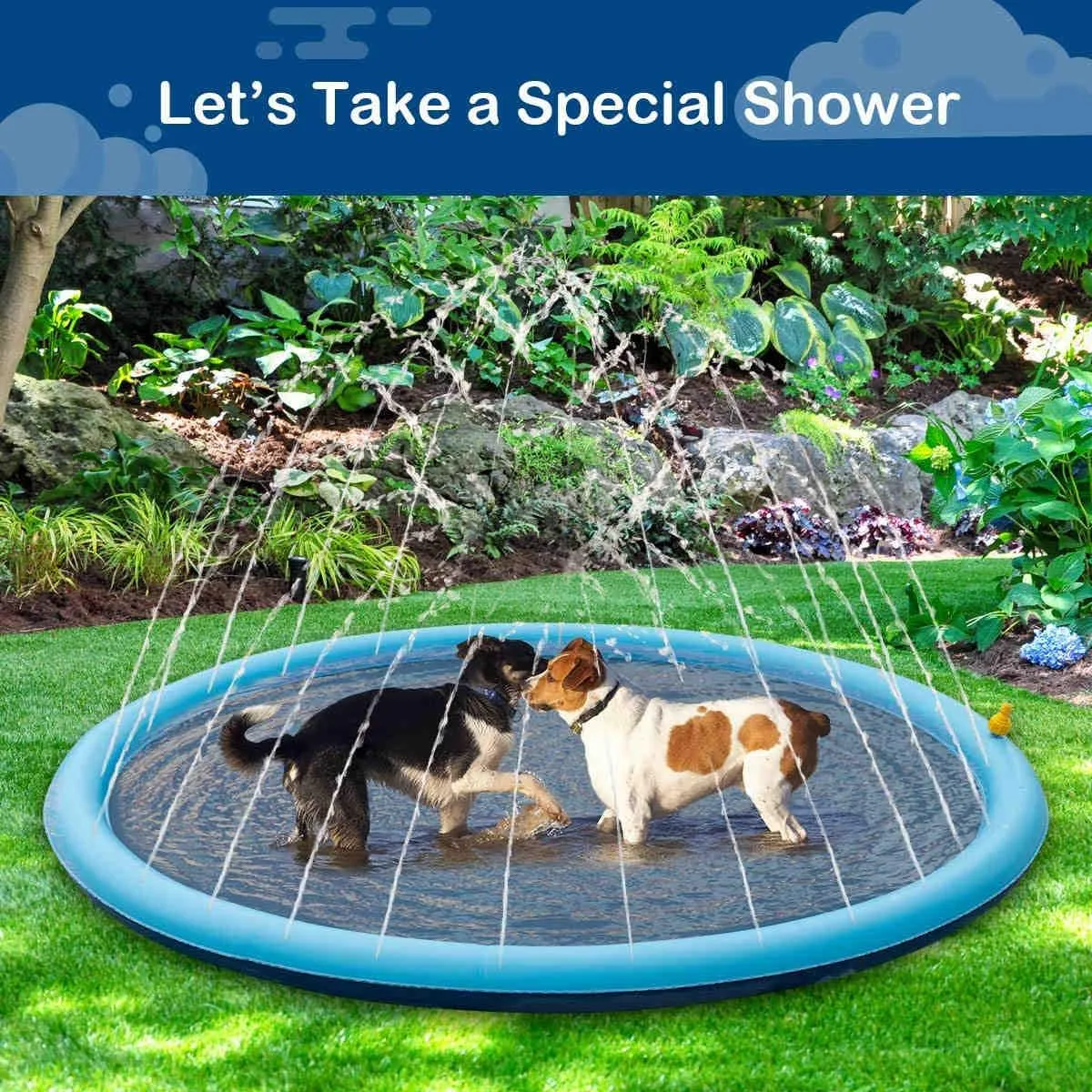 Thickened Splash Water Mat for Dogs, Summer Fun Water Toys for Dogs, 1 Pack
