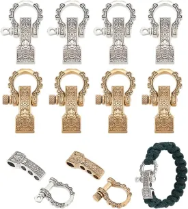 UNICRAFTALE 8 Sets 2 Colors Adjustable Alloy Screw Pin Shackle Survival Bracelet Clasps Metal Bow Anchor Shackle Clasp D Shackle Clip Clasps for DIY Survival Bracelet 28mm long, FIND-UN0003-72U-US12