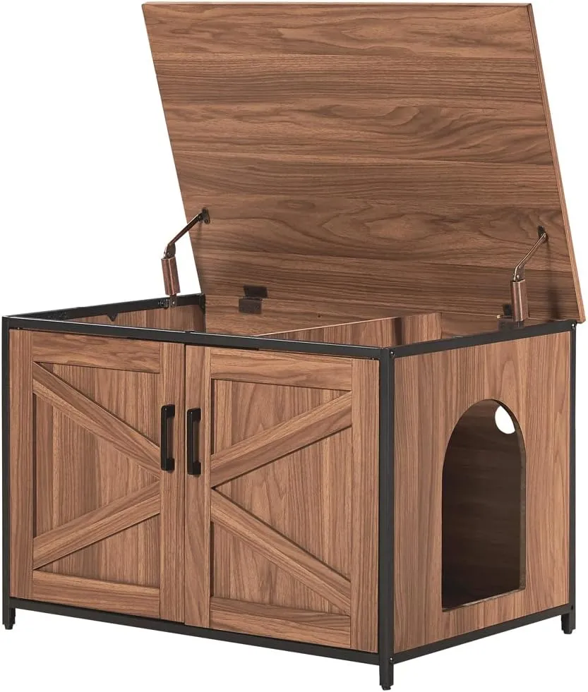 unipaws Top Opening Cat Litter Box Enclosure, Friendly to Elderly People, Waist or Keen Problem People, XL Extra Large Cat Box Furniture, High Jumbo Automatic Litter Box Cover Hidden for Large Cat