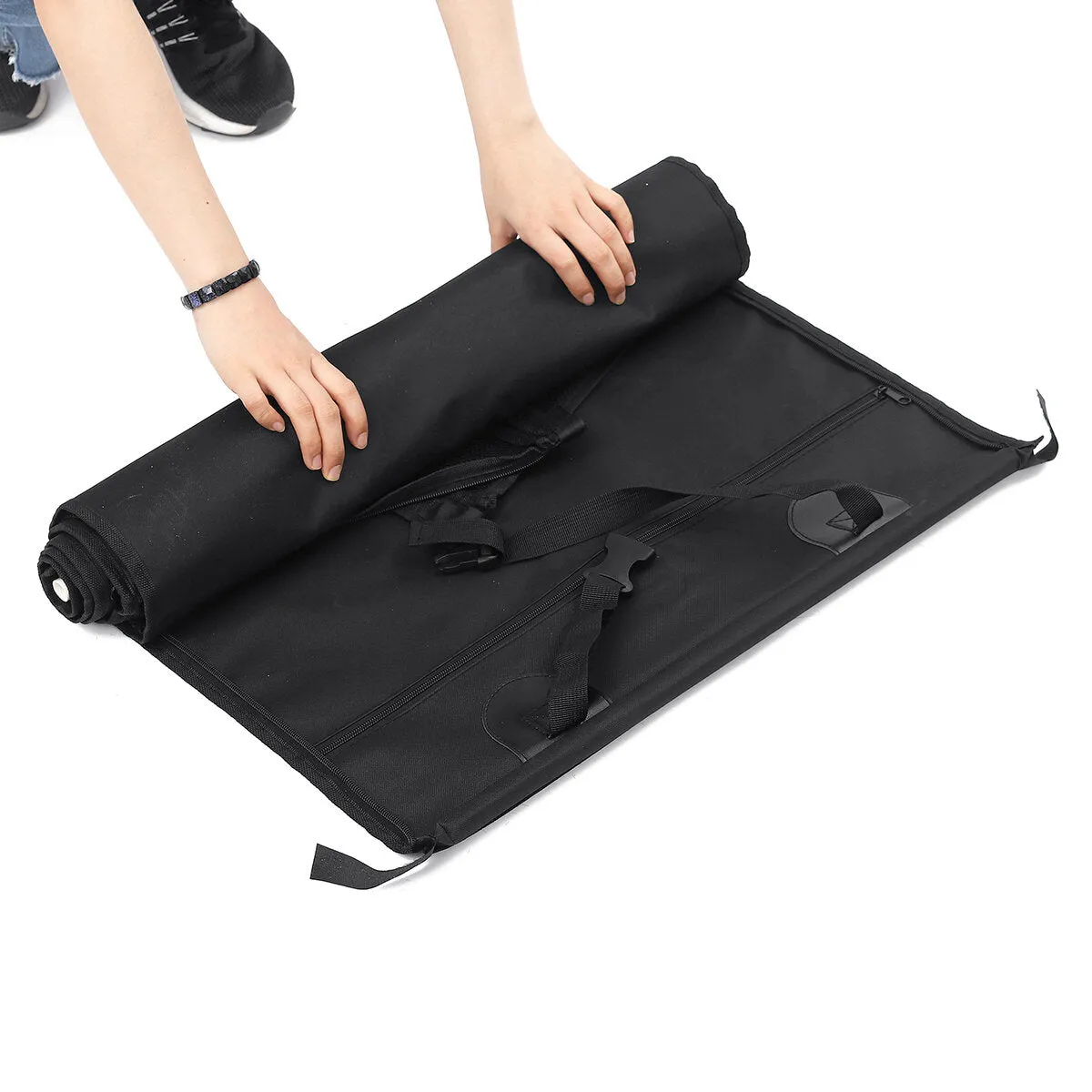 Waterproof Nonslip Car Rear Seat Cover Pet Mat Carrier Protector for Dogs with Seat Belt, Pocket, and Hammock Basket